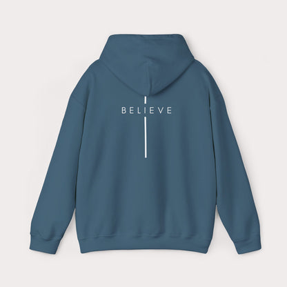 Believe Cross Hoodie — Minimal Christian Faith Sweatshirt