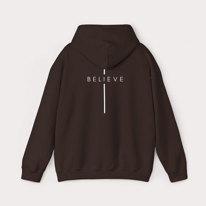 Believe Cross Hoodie — Minimal Christian Faith Sweatshirt