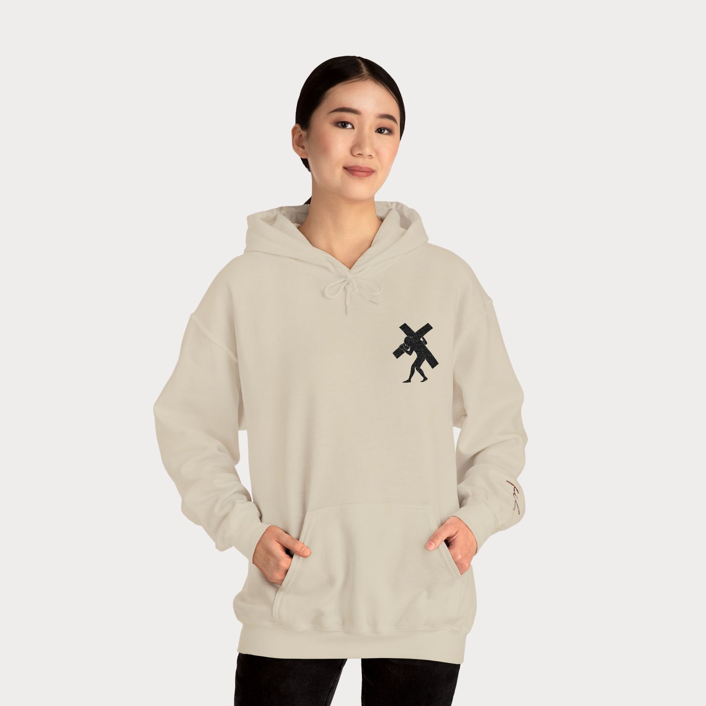 Have Faith Embroidered Hoodie — Heavy Cross Pullover